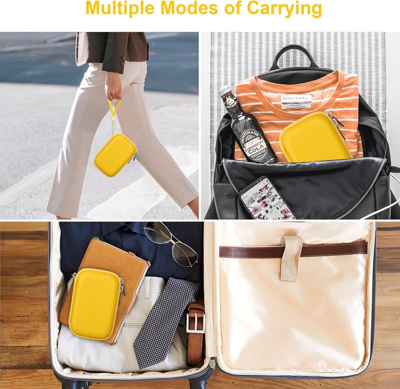 Canboc حقيبة حمل لكاميرا كوداك PIXPRO WPZ2 الرقمية المقاومة للماء، جيب شبكي يناسب كابل USB، أصفر (حقيبة فقط) - Image 3